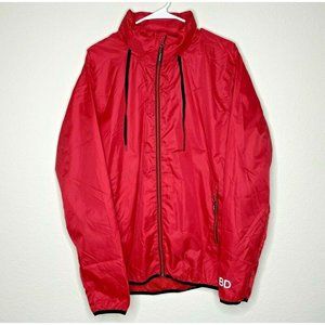 STORMTECH Packable Red Hooded Zip Up Windbreaker Jacket Mens Size Large EUC